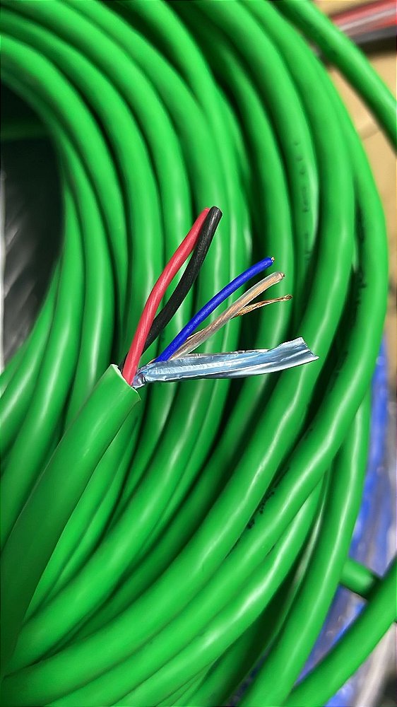 Cabo Rs485 Automação 2 Vias 18awg 2 Vias 22awg -100 Metros