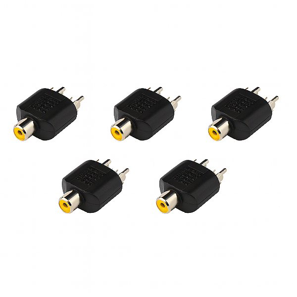 Kit Com 5 - Adaptador 1 RCA Fêmea 2 Machos