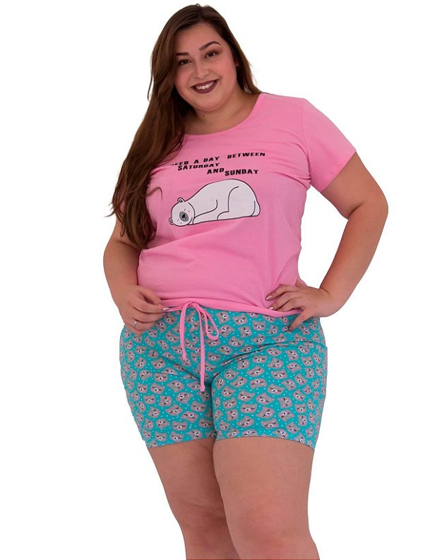 Pijama feminino plus size algodão - Leleka Pijamas
