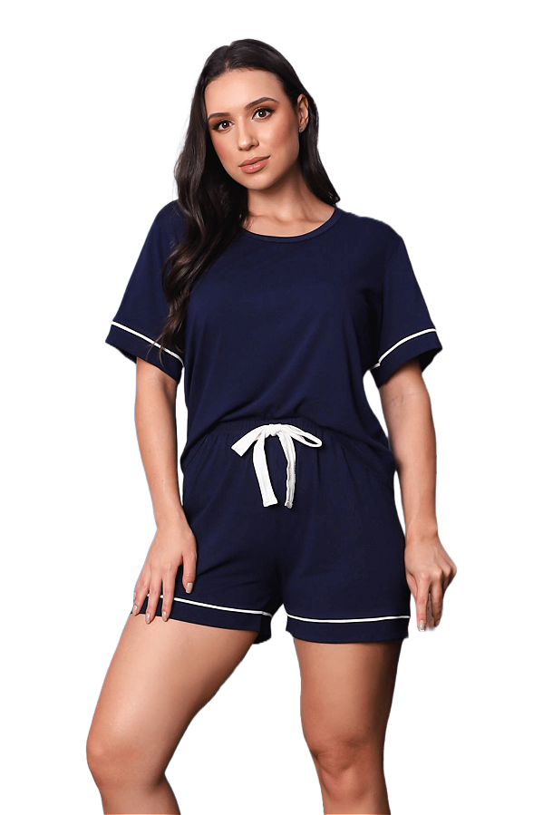 Pijama feminino de manga com short viscolycra