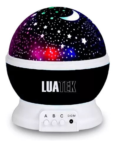 Luminária Abajur Projetor de Estrelas Preto Led Luatek LKJ-124