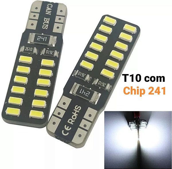Par Lâmpadas Led Pingo T10 24 Leds Smd Canbus Branco