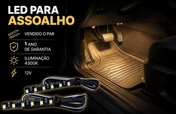 Kit Iluminação Assoalho 100% Amarelo Âmbar com Fiação