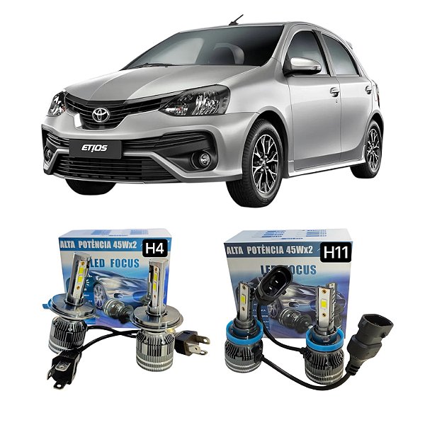 Kit Led 13 Mil Lumens Toyota Etios Alto Baixo e Milha