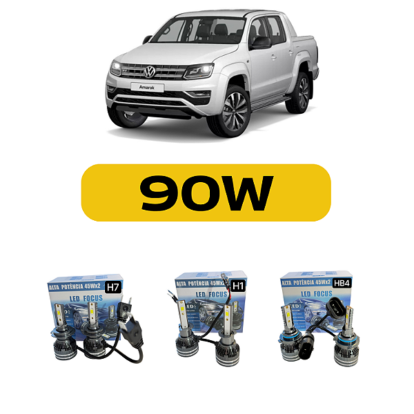 Kit LED Volkswagen Amarok (2018-2023) Foco Duplo - Farol Alto Baixo e Milha