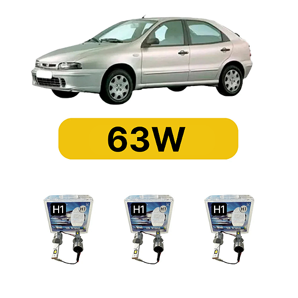 Kit LED Fiat Brava (1999-2003) Farol Alto Baixo e Milha