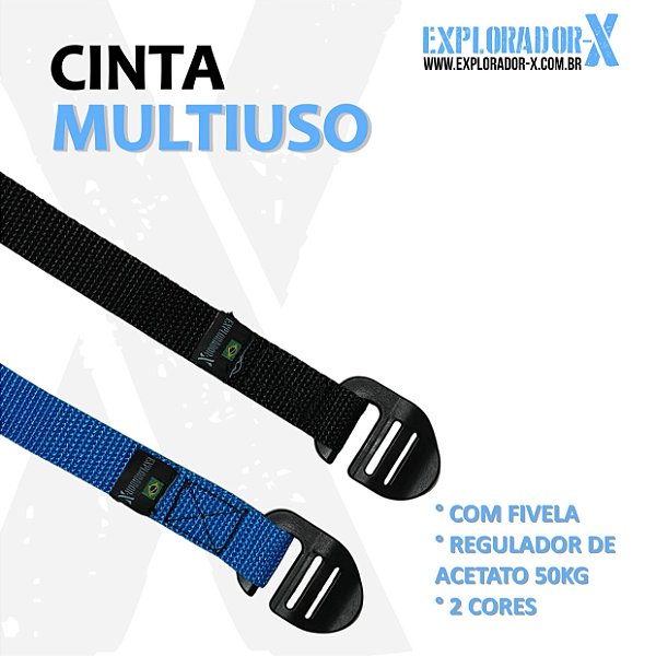 Kit 2 Cintas Fita Para Amarração Multiuso Com Fivela de Acetato Regulador 25mm 50kg