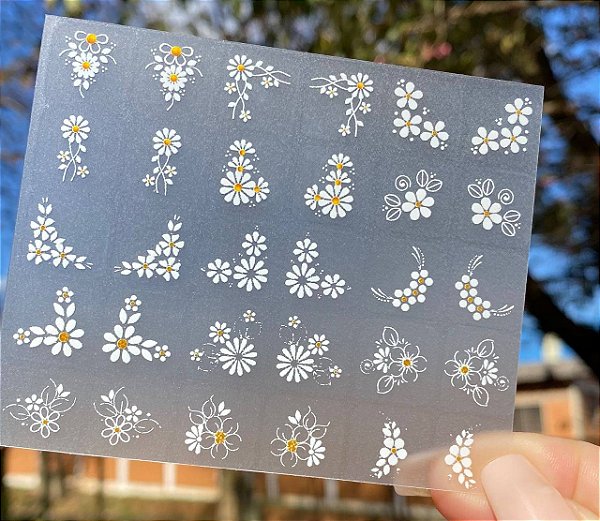 MINI CARTELÃO adesivos para unhas COM 30 UNIDADES Branquinhas