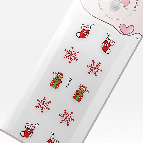 Adesivo 3D para Unhas- Natal - NA 07
