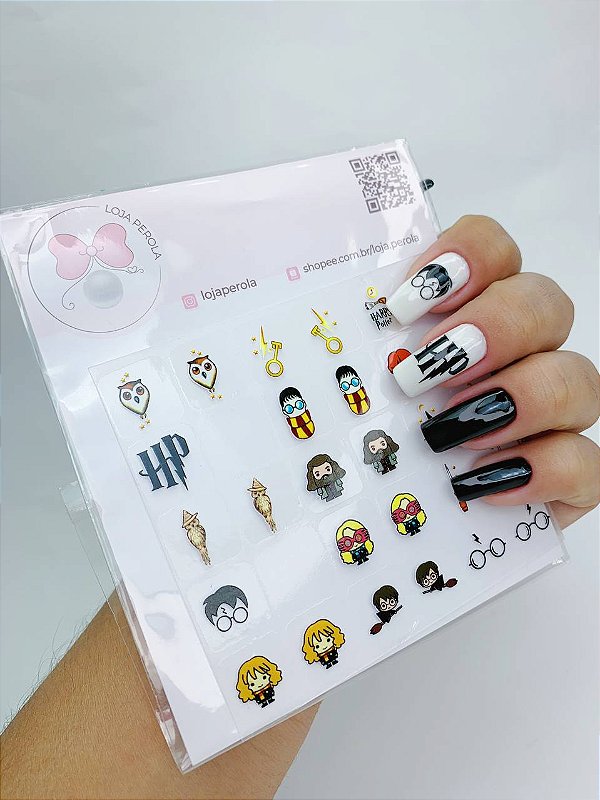 MINI CARTELÃO adesivos para unhas COM 30 UNIDADES Harry Potter