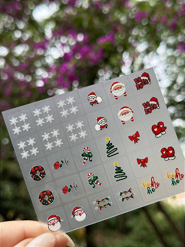 Mini Cartelão de Películas para Unhas 30 unidades-Natal Modelo 02