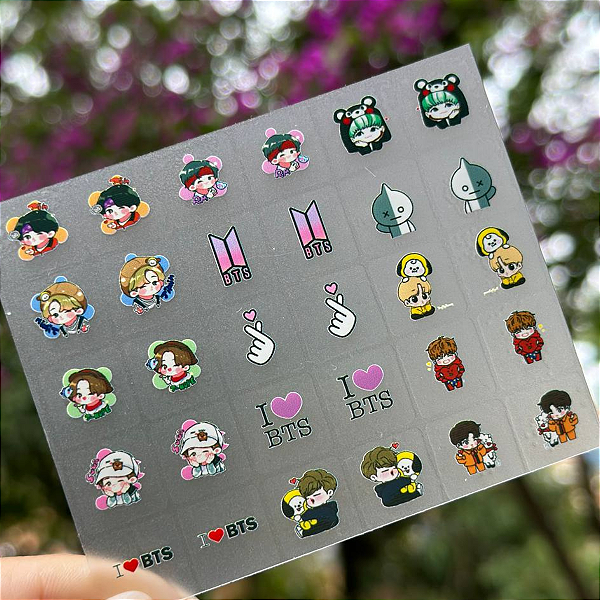Mini Cartelão de Películas para Unhas  30 unidades- BTS