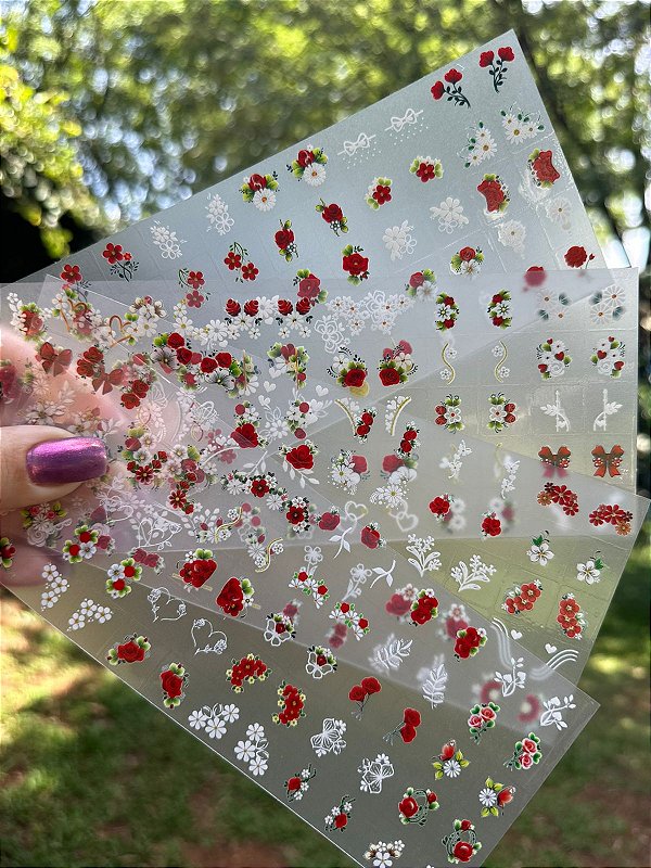 Kit com 30 Cartelas Vermelhas e Brancas ( 300 unidades de películas)