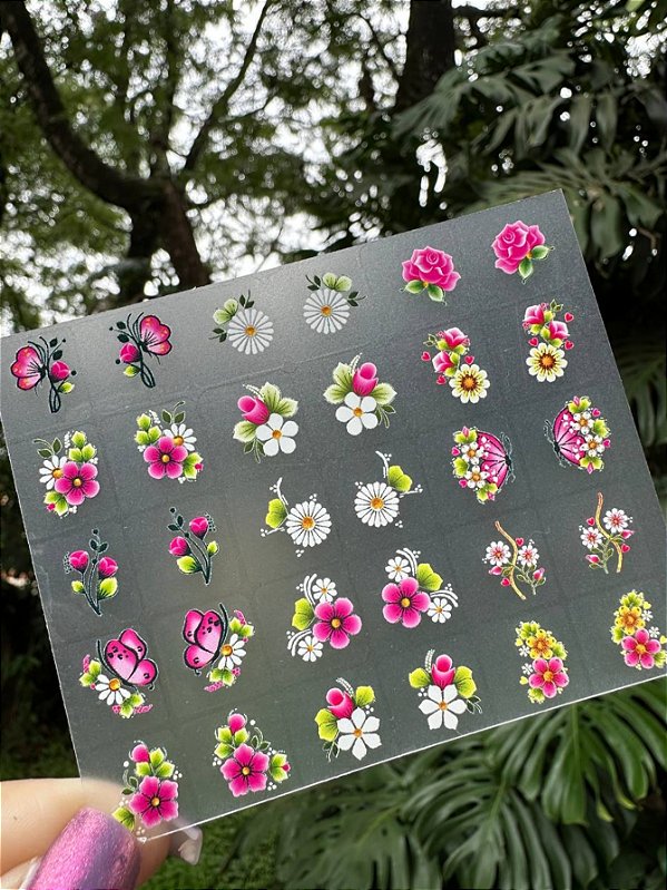 Mini Cartelão de Películas para Unhas 30 unidades-Rosa