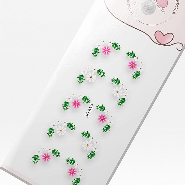 Adesivo 3D de Unha-3D 859