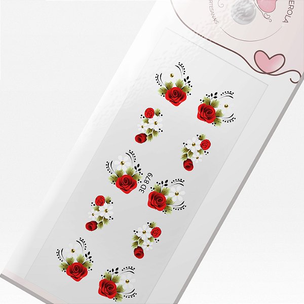 Adesivo 3D de Unha-3D 879