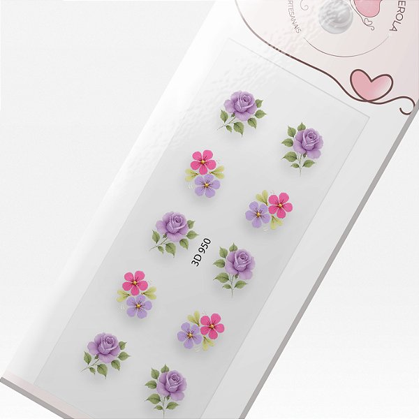 Adesivo 3D de Unha-3D 950-Rosa lilás
