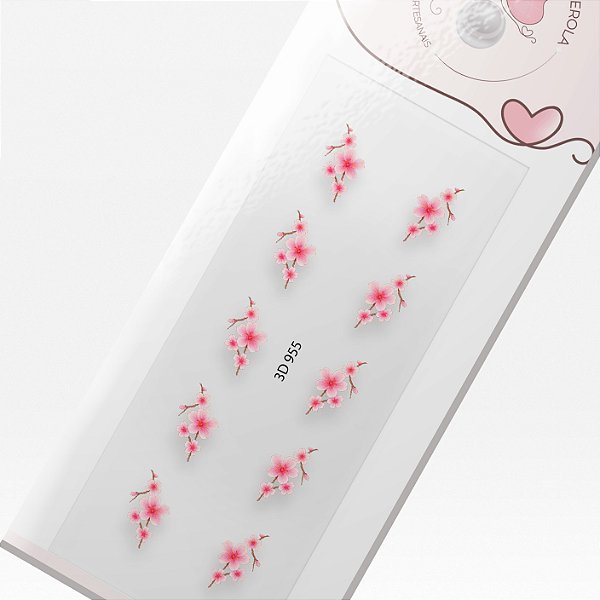 Adesivo 3D de Unha-3D 955- Flor de Cerejeira-955