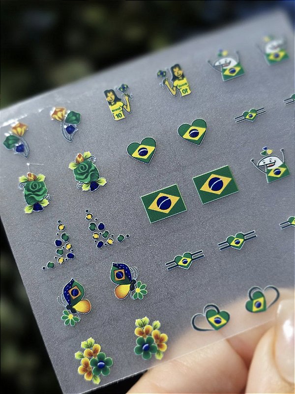 MINI CARTELÃO adesivos para unhas com 30 UNIDADES - COPA DO MUNDO M02