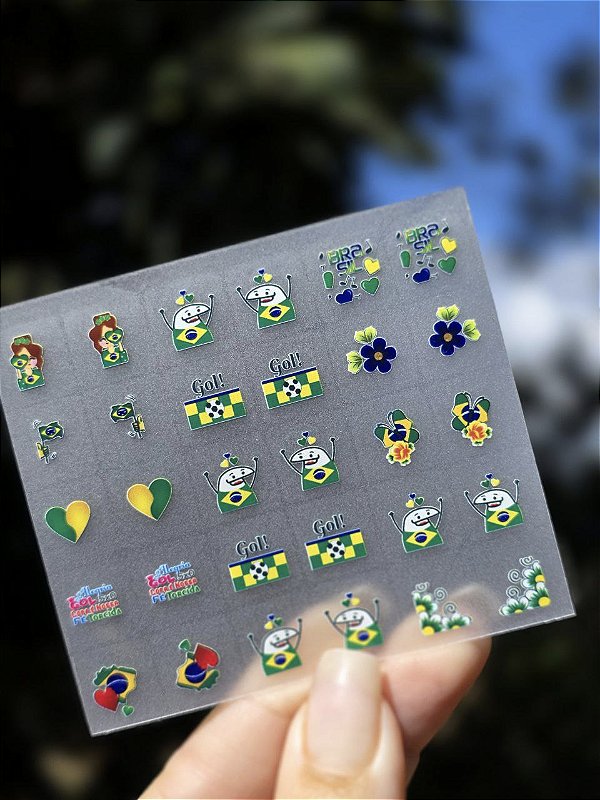 MINI CARTELÃO adesivos para unhas com 30 UNIDADES - COPA DO MUNDO M03