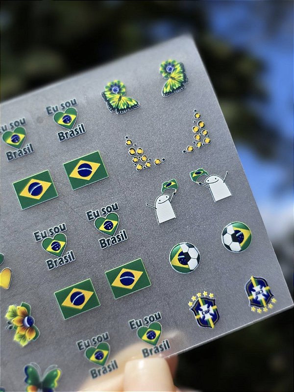 MINI CARTELÃO adesivos para unhas com 30 UNIDADES - COPA DO MUNDO M04
