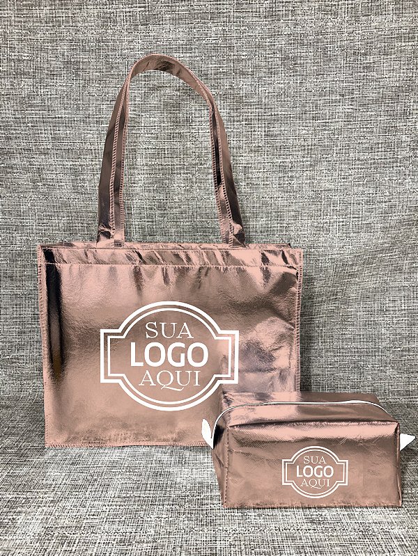 KIT Metalizado Liso - Bolsa 35L x 28A x 10P | Nécessaire Estojo 20L x 10A x 10P (100 unidades)