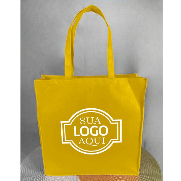 Bolsa de TNT Personalizada 80g Grande - Resistente com Fole