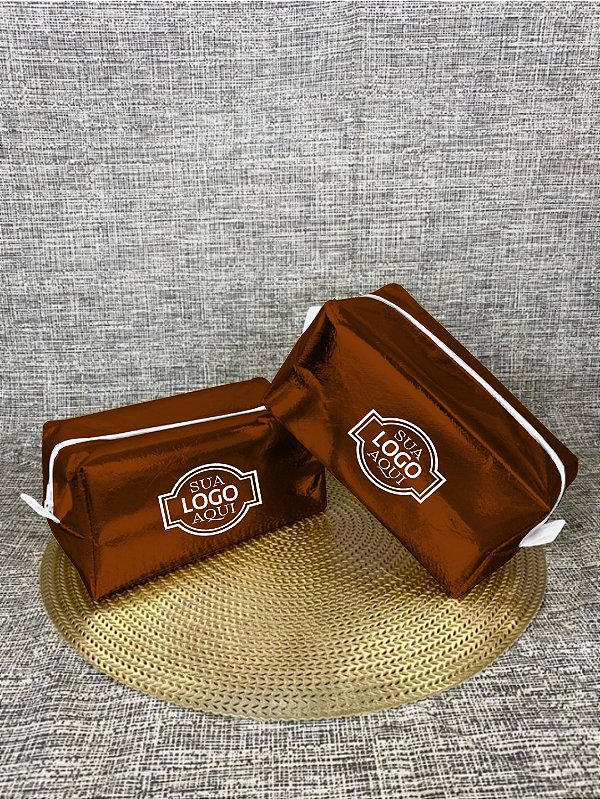 Nécessaire de TNT Metalizado Liso Personalizada - Brilho e Sofisticação