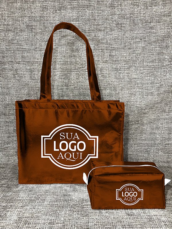 Kit Promocional TNT Metalizado Personalizado - Bolsa e Nécessaire