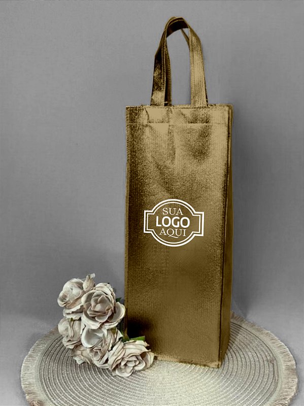 Bolsa para Vinho em TNT Metalizado Rugoso - Sofisticação e Textura