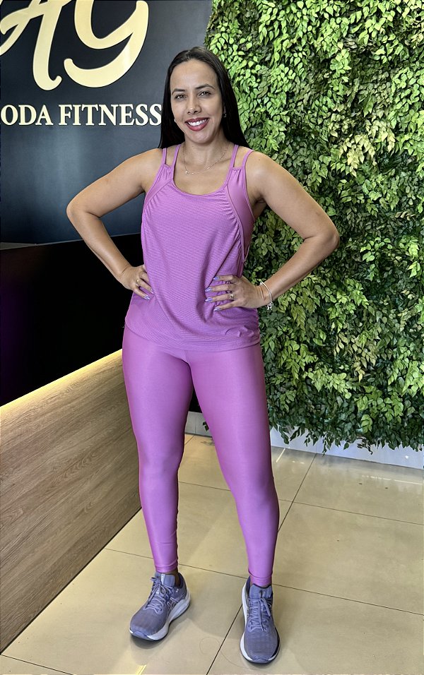 CONJUNTO FITNESS TRIO CALÇA FUCSIA