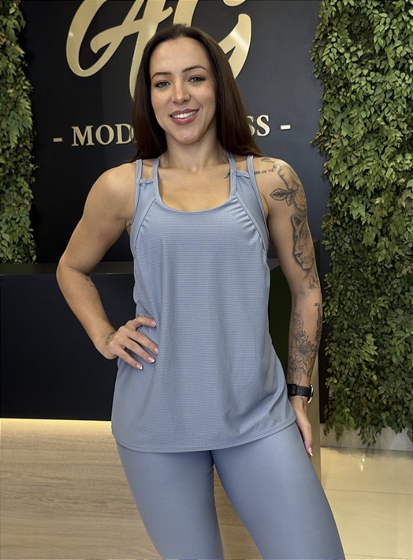 CONJUNTO FITNESS TRIO CALÇA AZUL SERENO