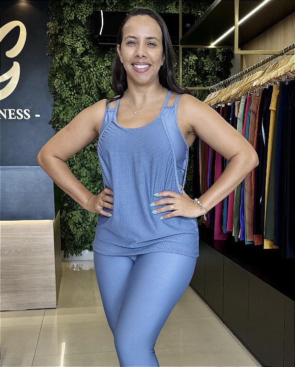 CONJUNTO FITNESS TRIO CALÇA AZUL SERENO