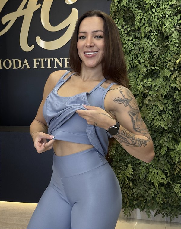 CONJUNTO FITNESS TRIO SHORT AZUL SERENO