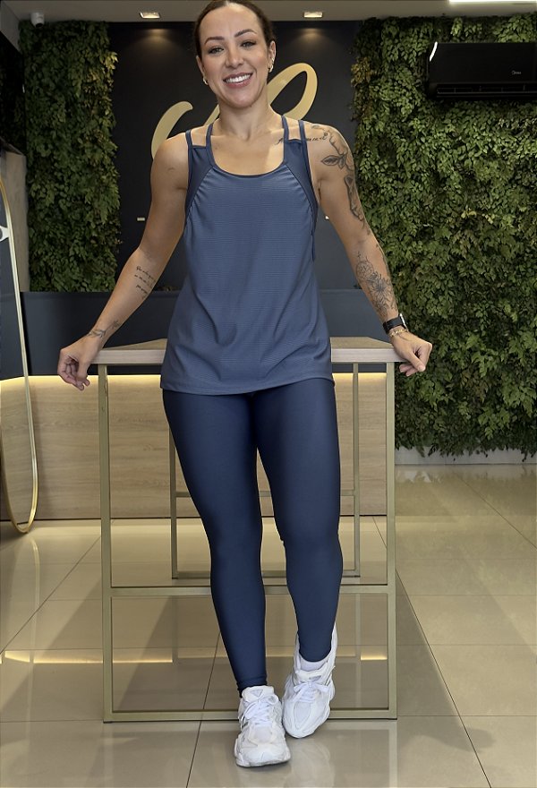 CONJUNTO FITNESS TRIO CALÇA AZUL JEANS