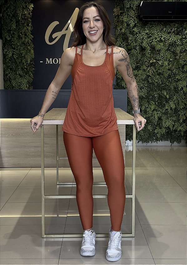 CONJUNTO FITNESS TRIO CALÇA TERRACOTA