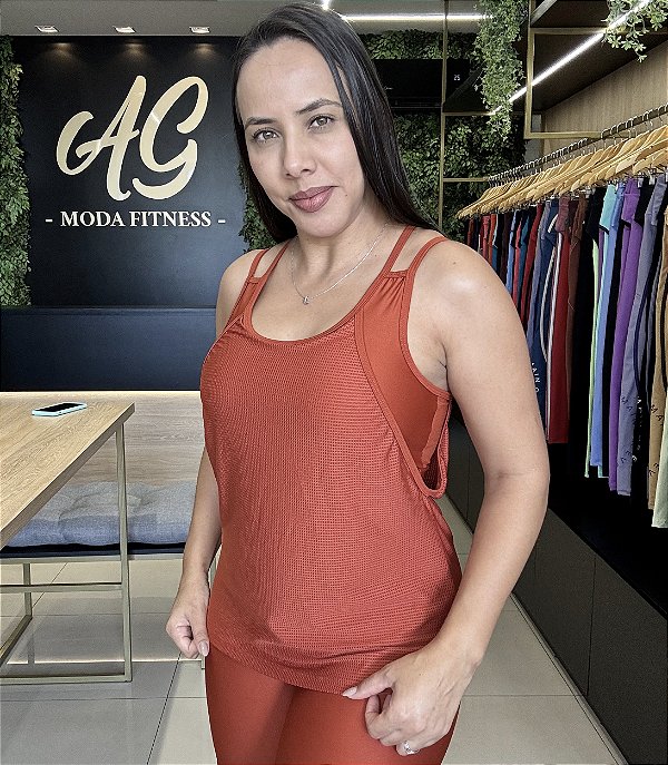 CONJUNTO FITNESS TRIO CALÇA TERRACOTA