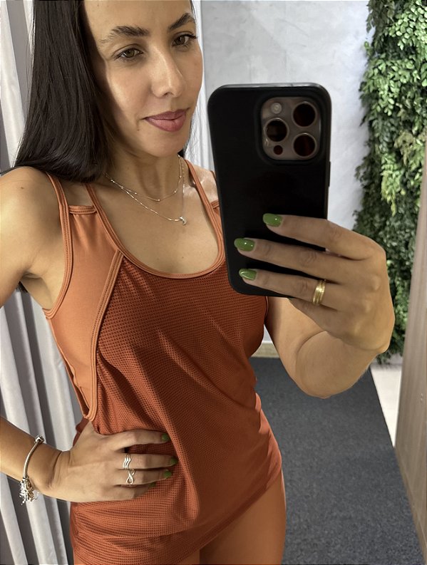 CONJUNTO FITNESS TRIO SHORT TERRACOTA