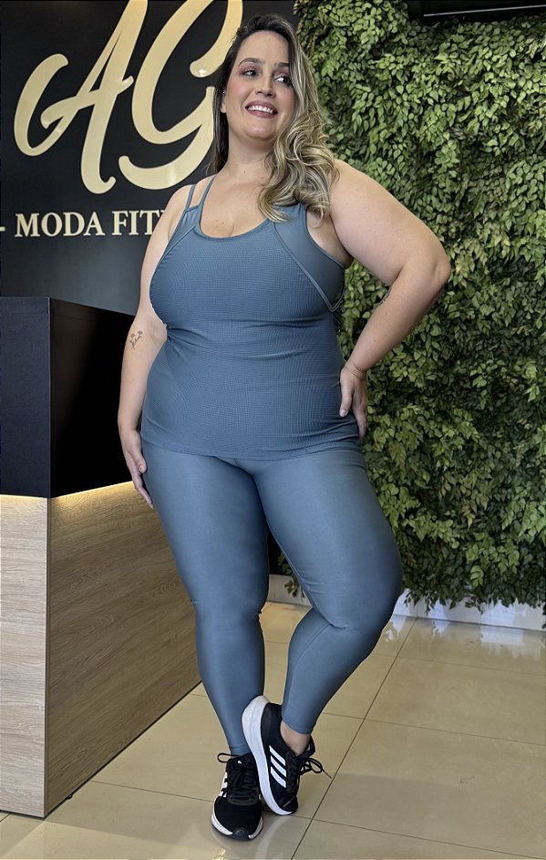 CONJUNTO FITNESS TRIO CALÇA AZUL MIRANTE