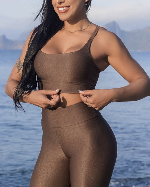 CONJUNTO FITNESS CALÇA CANELADO