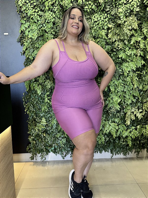 CONJUNTO FITNESS TRIO SHORT ROSA FLORATA