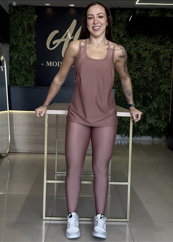 CONJUNTO FITNESS TRIO CALÇA CACAU