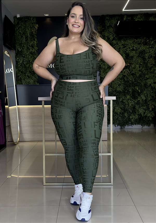 CONJUNTO FITNESS JACQUARD LETRADO