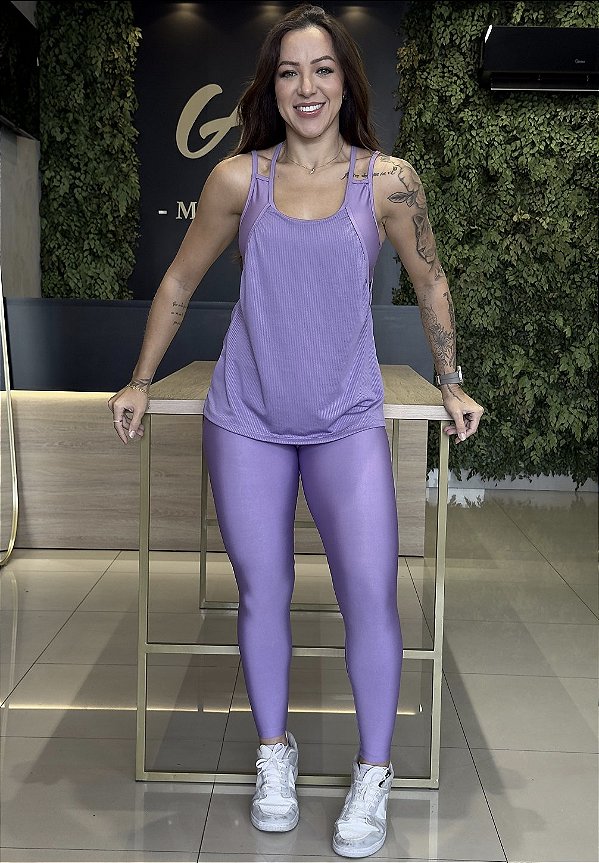 CONJUNTO FITNESS TRIO CALÇA AMETISTA