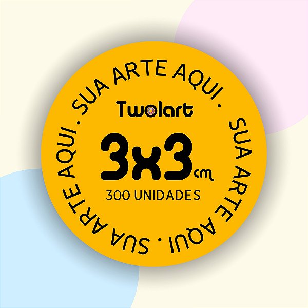300 Adesivos 3x3cm