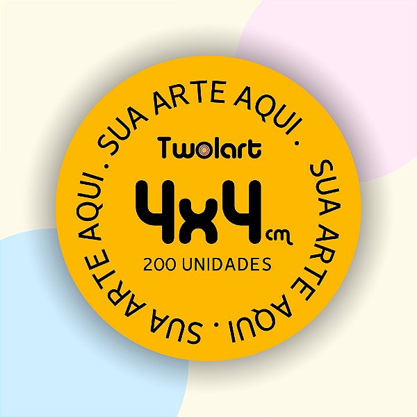200 Adesivos 4x4cm