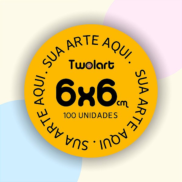 100 Adesivos 6x6cm