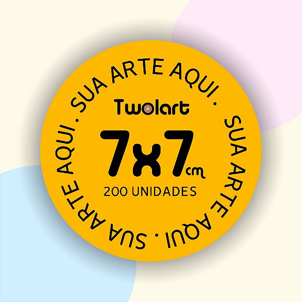 200 Adesivos 7x7cm