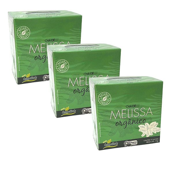 Chá De Melissa Orgânico Kit 3cx (30 Sachês) Campo Verde