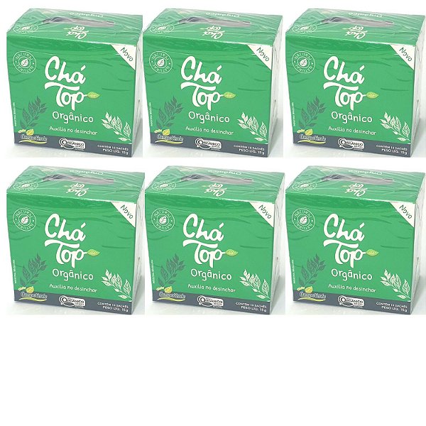 Chá Top Orgânico Kit 6cx Detox, Desinchar, Diurético Campo Verde